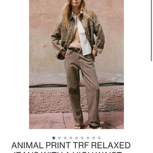 Zara TRF viral Leopard Print Jeans High Waist